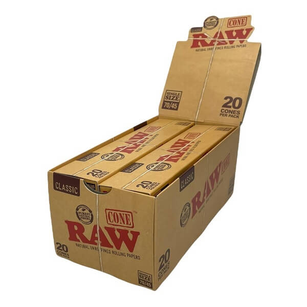 RAW Classic Cones | Single Size 70/45 | 20 Pack | 12 Count Display product image